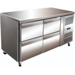 Comptoir Réfrigéré Professionnel 4 tiroirs Profondeur 700 mm | Adexa THP2140TN