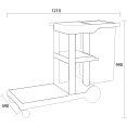 Chariot professionnel de concierge/nettoyage 1210x490x990mm | Adexa GX33G