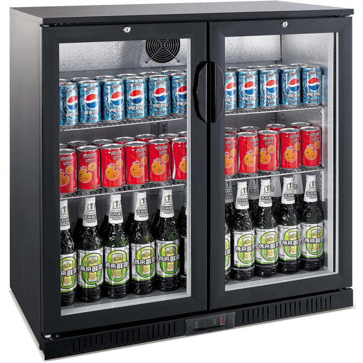 Glacière arrière bar 2 portes battantes 220 litres Noir | Adexa BC02PP