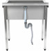 Lavabo à casseroles professionnel Acier inoxydable 1 bac Crédence 1000x600x900mm Pieds carrés | Adexa PSA10060