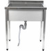 Lavabo à casseroles professionnel Acier inoxydable 1 bac Crédence 1200x600x900mm Pieds carrés | Adexa PSA12060