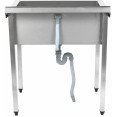 Lavabo à casseroles professionnel Acier inoxydable 1 bac Crédence 1200x700x900mm Pieds carrés | Adexa PSA12070