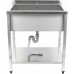 Lavabo à casseroles professionnel Acier inoxydable 1 bac Crédence Tablette inférieure 1000x700x900mm Pieds carrés | Adexa PSA10070U