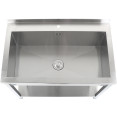 Lavabo à casseroles professionnel Acier inoxydable 1 bac Crédence Tablette inférieure 1200x600x900mm Pieds carrés | Adexa PSA12060U