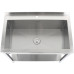 Lavabo à casseroles professionnel Acier inoxydable 1 bac Crédence Tablette inférieure 1200x700x900mm Pieds carrés | Adexa PSA12070U