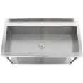 Lavabo à casseroles professionnel Acier inoxydable 1 bac Crédence Tablette inférieure 1600x600x900mm Pieds carrés | Adexa PSA16060U