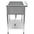 Lavabo à casseroles professionnel Acier inoxydable 1 bac Crédence Tablette inférieure 1600x600x900mm Pieds carrés | Adexa PSA16060U