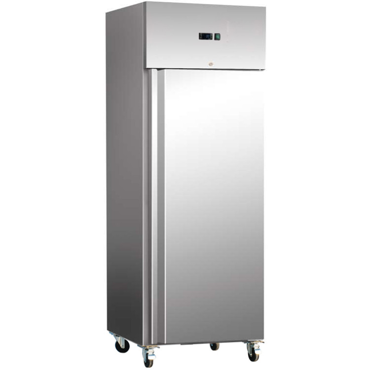 Réfrigérateur professionnel Armoire verticale 600 litres Inox Simple porte GN2/1 Refroidissement ventilé | Adexa R600V