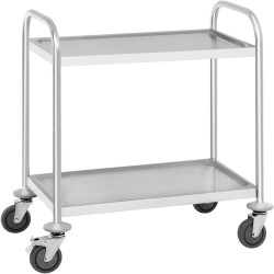 Chariot de Service/Service/Débarrassage Professionnel Inox 2 niveaux 810x460x900mm | Adexa RST2B Chariot de Service/Service/Débarrassage Professionnel Inox 2 niveaux 810x460x900mm | Adexa RST2B