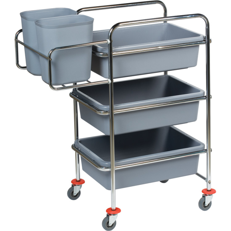 Chariot professionnel de collecte/transport de vaisselle 5 bacs | Adexa STTC01