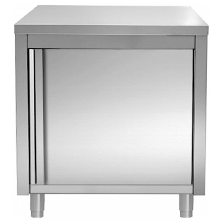 Armoire de comptoir commerciale de qualité B, porte battante, acier inoxydable 600 x 600 x 850 mm | Adexa VTC66SL B GRADE