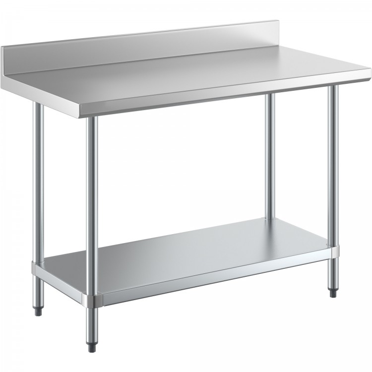 Table de travail commerciale en acier inoxydable, étagère inférieure, support 1500x700x900mm | Adexa WT70150GB
