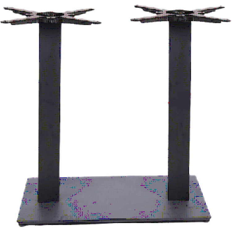 Pied de table carré à double colonne en fonte noire 700 x 400 x 720 mm | Adexa A043A