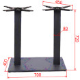 Pied de table carré à double colonne en fonte noire 700 x 400 x 720 mm | Adexa A043A