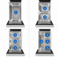 Comptoir réfrigéré commercial 2 portes 4 tiroirs Profondeur 700 mm | Adexa 4DRG42V