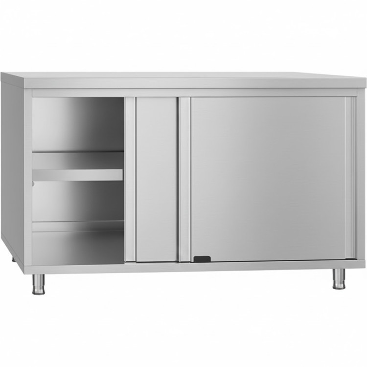 Armoire de sol commerciale à porte coulissante en acier inoxydable 1000 x 600 x 850 mm | Adexa QNH314