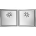 Évier à double vasque fait main 865x430x200mm Acier inoxydable R20 Topmount / Undermount | Adexa 204040D
