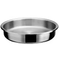 Cocotte triple couche en acier inoxydable martelé 7,2 L Φ320×H90mm avec couvercle en verre – Finition cuivre | Adexa E0312210
