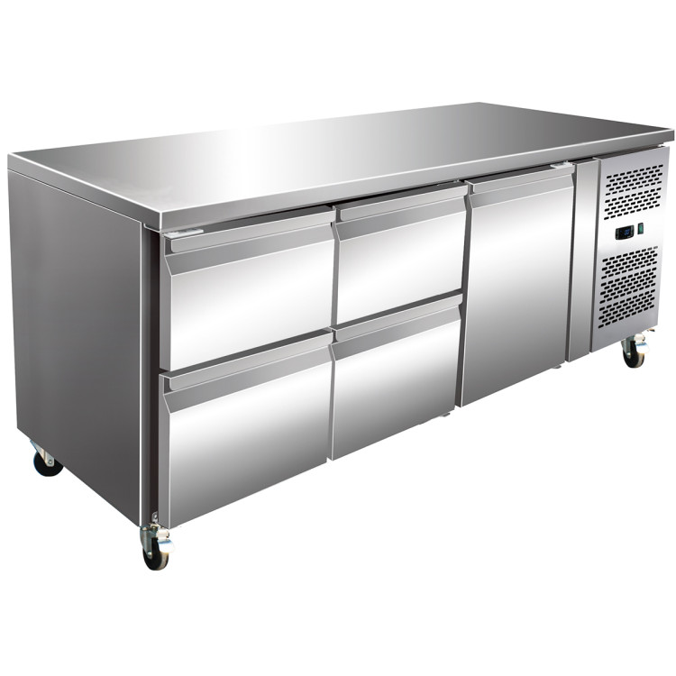 Comptoir Réfrigéré Professionnel 1 porte 4 tiroirs Profondeur 700 mm | Adexa 4DRG31V