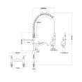 Robinet de prérinçage double température mini 6 pouces avec douchette et robinet pivotant 8 pouces, montage sur plage, laiton chromé | Adexa 5809A08