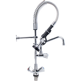 Robinet de prérinçage haute pression à double température, montage sur plage, monotrou, bec pivotant de 20 cm (8 po), laiton chromé | Adexa 6802A08