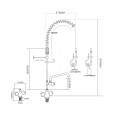 Robinet de prérinçage haute pression à double température, montage sur plage, monotrou, bec pivotant de 20 cm (8 po), laiton chromé | Adexa 6802A08