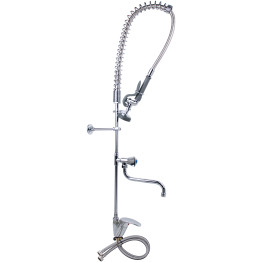Robinet de prérinçage standard à montage sur plage, monotrou, avec poignée à levier et bec pivotant de 30,5 cm (12 po), en laiton chromé | Adexa 6901A12