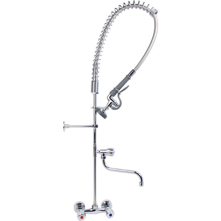 Prérinçateur mural standard avec cartouche à compression, poignée rotative et bec pivotant de 30,5 cm (12 po) en laiton chromé | Adexa 6903A12