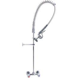 Prérinçateur mural standard avec cartouche à compression et poignée rotative en laiton chromé | Adexa 6903A