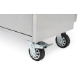 Coffre à outils roulant robuste en acier inoxydable avec plateau en bois, 15 tiroirs et 3 armoires supérieures, dimensions : 1978 x 510 x 1828 mm | Adexa 722038APSILVER