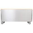Coffre à outils roulant robuste en acier inoxydable avec plateau en bois, 15 tiroirs, 1978 x 485 x 908 mm | Adexa 722038ASILVER