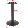 Pied de table rond en fonte noire Ø430 mm, hauteur standard | Adexa A001A