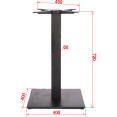 Pied de table carré en fonte noire, hauteur standard 400 mm | Adexa A037A