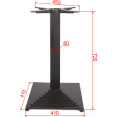 Pied de table carré en fonte noire 410 x 410 x 720 mm | Adexa A039A