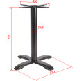 Pied de table en fonte noire à base en croix 620 x 720 mm | Adexa A051