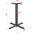 Pied de table en fonte noire, hauteur standard 560 mm | Adexa A053A