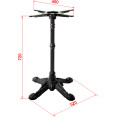 Pied de table décoratif en fonte noire, hauteur standard 520 mm | Adexa A083