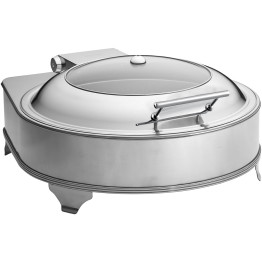 Chafing Dish Chauffage électrique Rond Couvercle en verre Inox 6 litres | Adexa AD6002