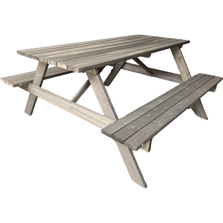 Table de pique-nique extérieure en bois avec bancs, 6 places, résistante aux intempéries, 1600 x 1600 x 750 mm | Adexa AD88822 Table de pique-nique extérieure en bois avec bancs, 6 places, résistante aux intempéries, 1600 x 1600 x 750 mm | Adexa AD88822