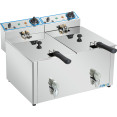 Friteuse électrique professionnelle de comptoir à double cuve (2 x 8 litres) - Dimensions : 530 x 450 x 360 mm | Adexa AFR004