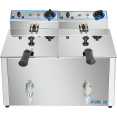 Friteuse électrique professionnelle de comptoir à double cuve (2 x 8 litres) - Dimensions : 530 x 450 x 360 mm | Adexa AFR004