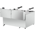 Friteuse électrique professionnelle de comptoir à double cuve (2 x 8 litres) - Dimensions : 530 x 450 x 360 mm | Adexa AFR004