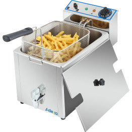 Friteuse électrique professionnelle de comptoir à cuve unique de 10 litres, dimensions : 265 x 490 x 360 mm | Adexa AFR006