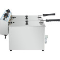 Friteuse électrique professionnelle de comptoir à double cuve (2 x 10 litres) - Dimensions : 530 x 490 x 360 mm | Adexa AFR008