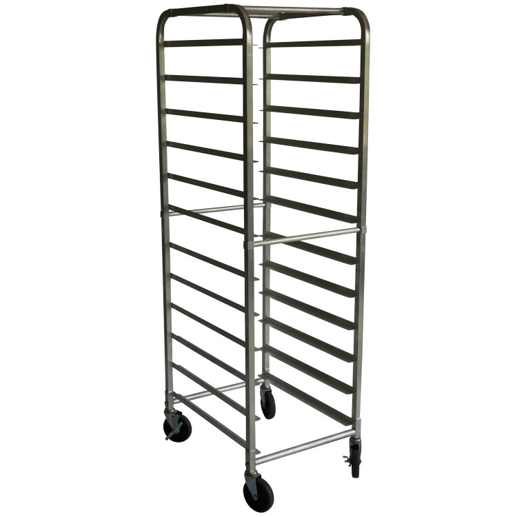 Chariot porte-plateaux/plaques en aluminium à 12 niveaux pour plaques de cuisson 660 x 460 x 1753 mm | Adexa ALRK12