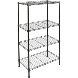 Étagère légère à 4 niveaux, charge maximale 360 kg, largeur 600 mm, profondeur 350 mm, hauteur 1200 mm, fil noir | Adexa AZON206