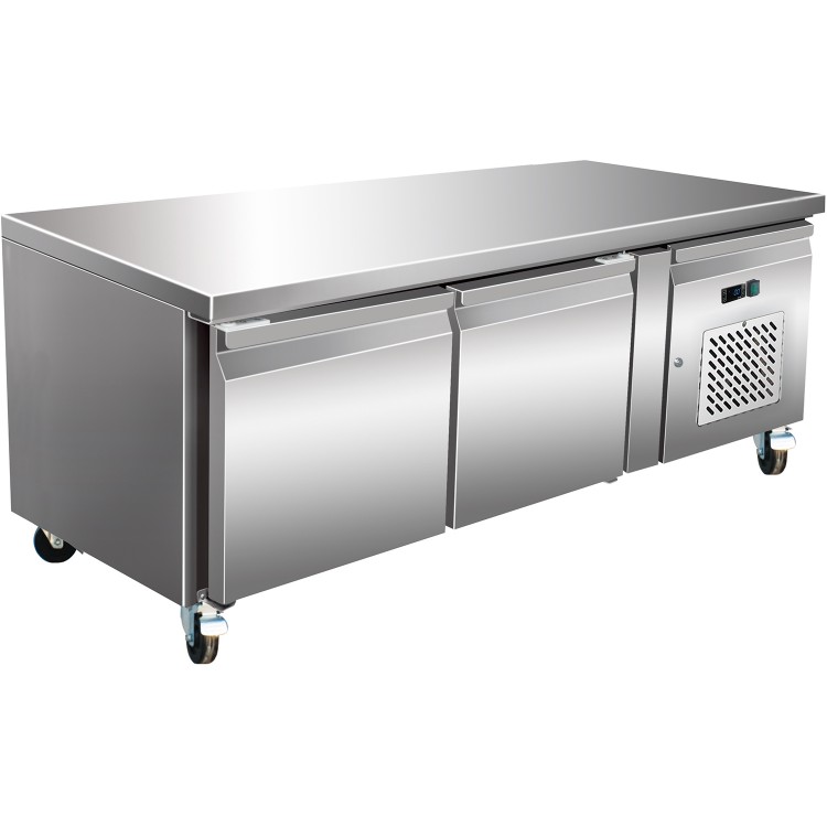 B GRADE Comptoir Réfrigéré Professionnel Bas / Base Chef 2 portes 1360x700x650mm | Adexa BASE21 B GRADE