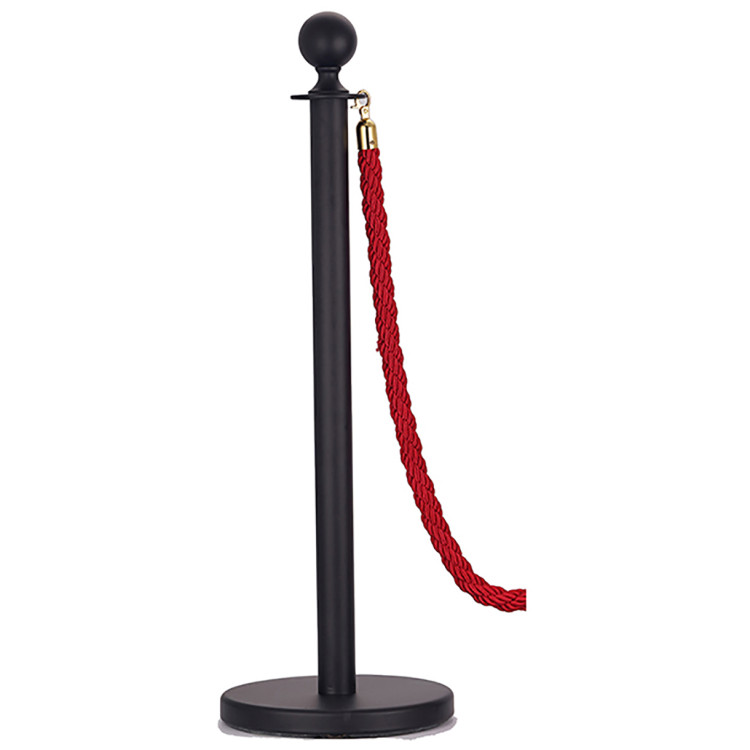 Poteau de barrière de file d'attente commercial noir, poteau à tête sphérique de 1000 mm | Adexa BBP02A
