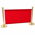 Ensemble de barrière de file d'attente commerciale avec 2 poteaux à boule dorée et panneau en tissu rouge 1430 mm | Adexa BBP02CCR
