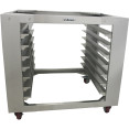 Socle pour four mixte/convection avec grille à lèchefrite en acier inoxydable à 7 niveaux, mobile sur roulettes, compatible avec les lèchefrites GN 1/1 | Adexa BCF95N